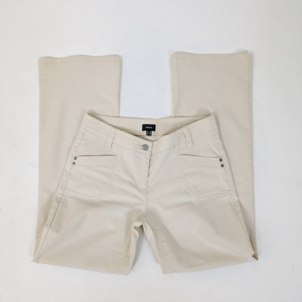Mexx Beige Trousers Straight Leg Flare Cream Offwhite Mid Low Rise